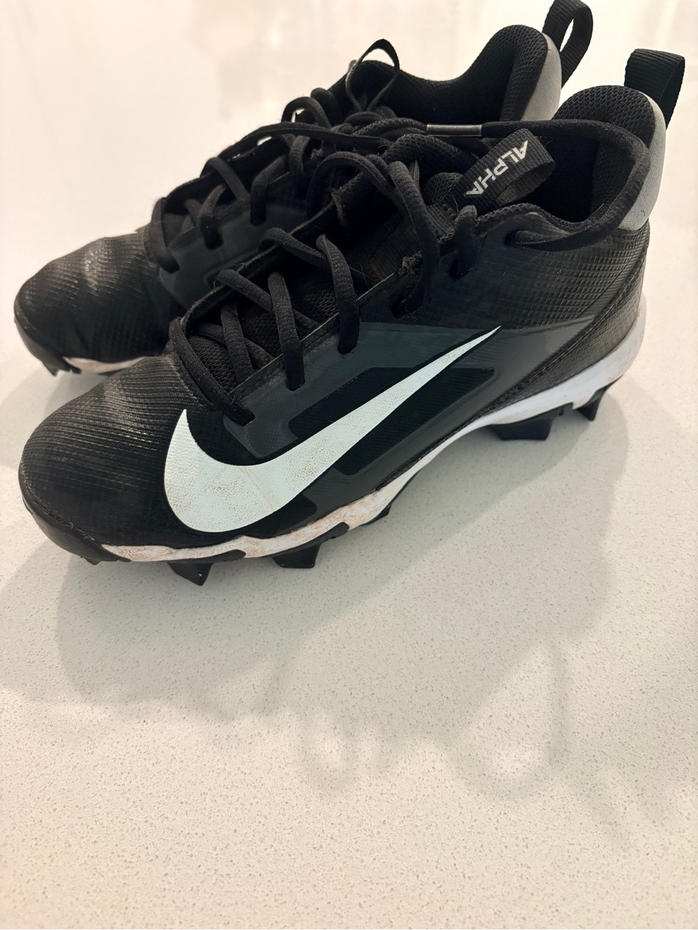 Nike Kids Black Sneakers with White Swoosh